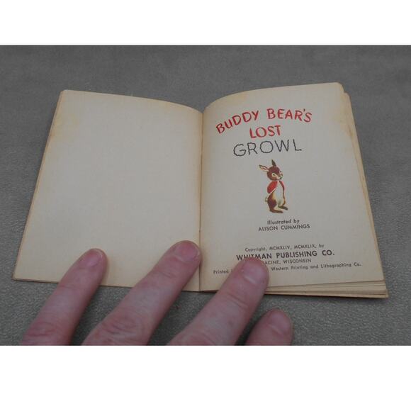 Whitman Tiny Tales #2952 Buddy Bear's Lost Growl 1949 Antique Children's Book - Picture 6 of 10